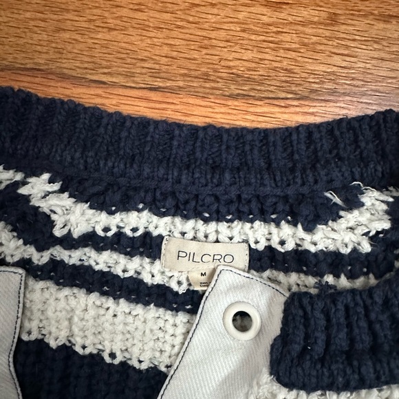 Anthropologie Pilcro Striped Navy and White Women's Sweater - Picture 7 of 9